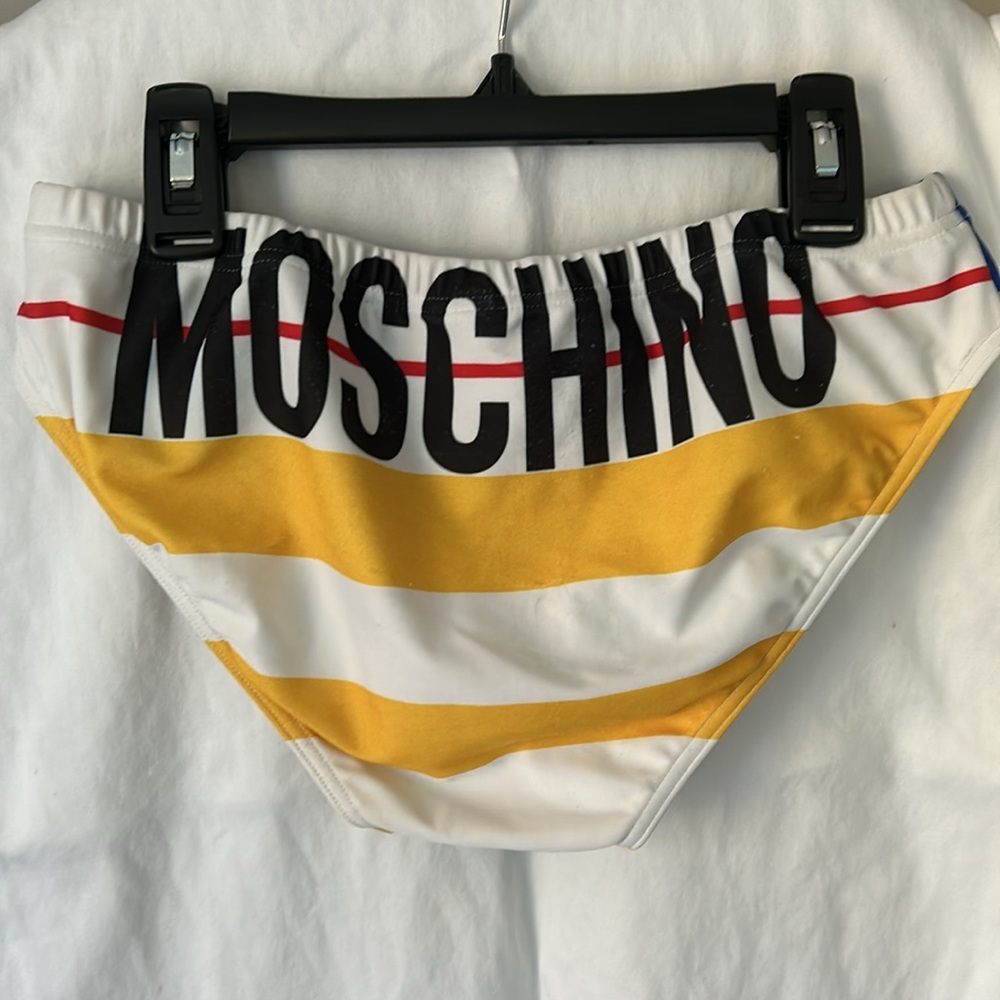 Men's MOSCHINO Blue Striped logo Swim Briefs